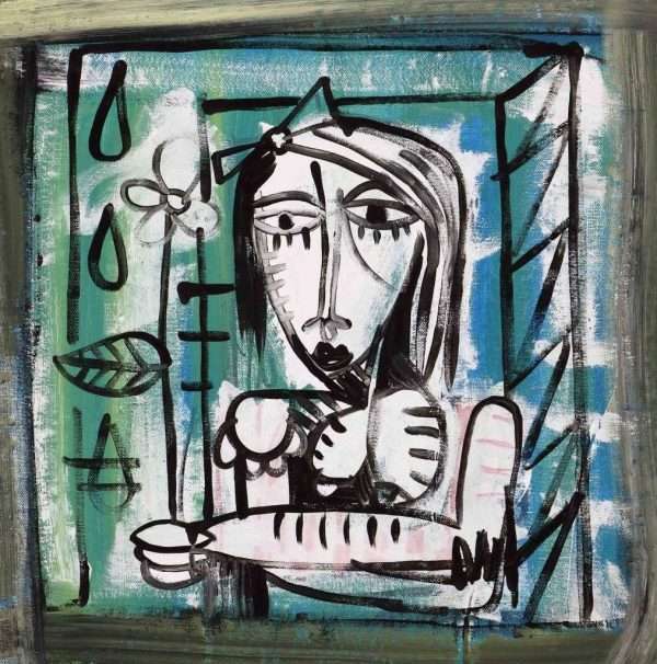 margherita_35x35-quadro dipinto a mano