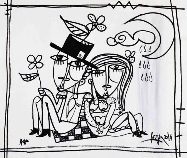 Luna Pioggia Sentimento_38x45-dipinto moderno di alessandro siviglia