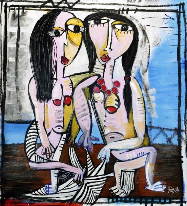 quadro moderno arte contemporanea donne nude