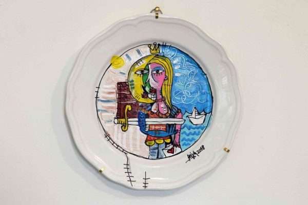 PIATTO DECORATO A MANO DALL'ARTISTA ALESSANDRO SIVIGLIA