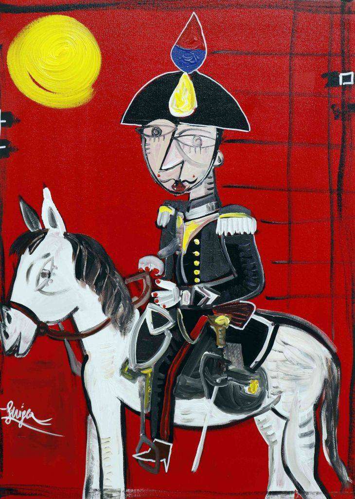 Carabiniere a cavallo - Dipinto olio su tela