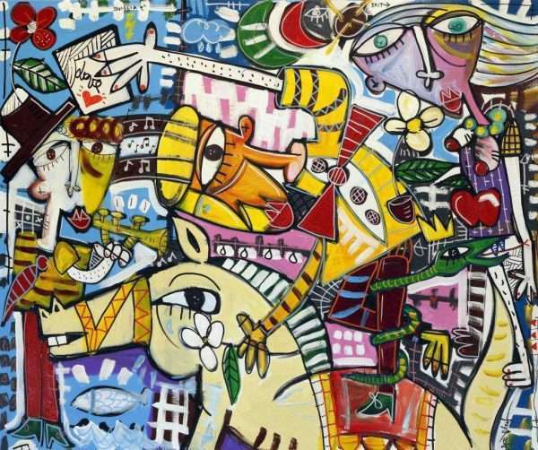quadro moderno, modern painting with horse, decoration for villa, home decor, exklusive einrichtung