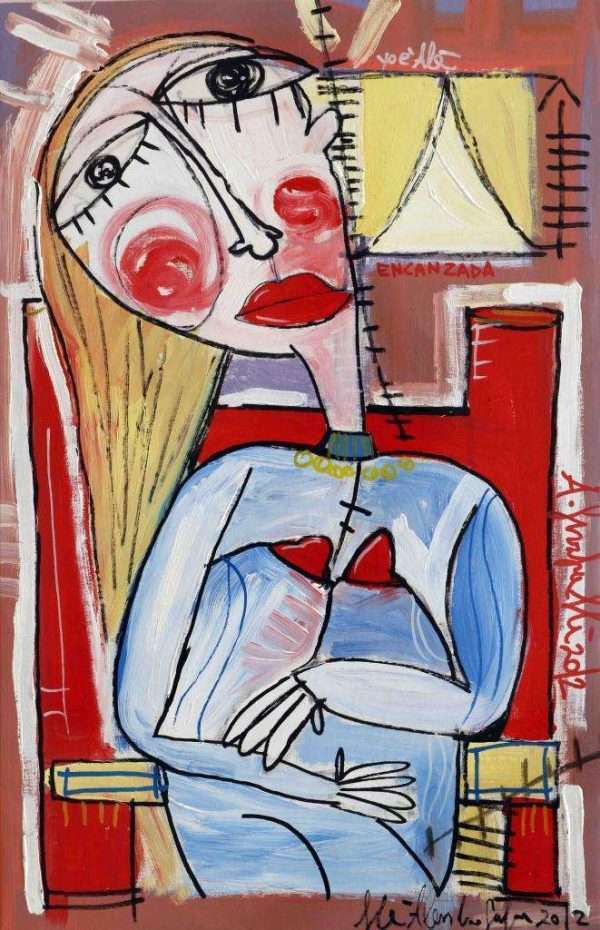 quadro moderno donna in attesa