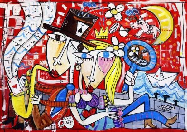 quadro decorativo romantico, tela grande