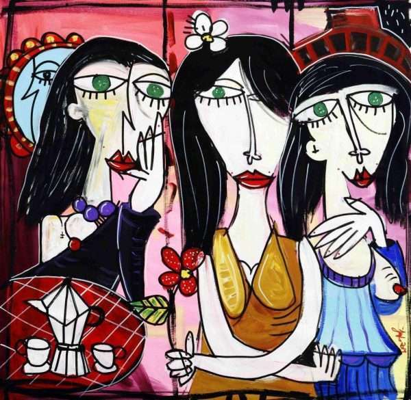 Le Espressioni, quadro moderno dipinto a mano su tela