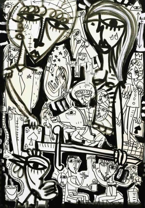 quadro moderno in bianco e nero dipinto originale quadro astratto per arredare casa opera d'arte esclusiva ed unica per esaltare ambienti moderni