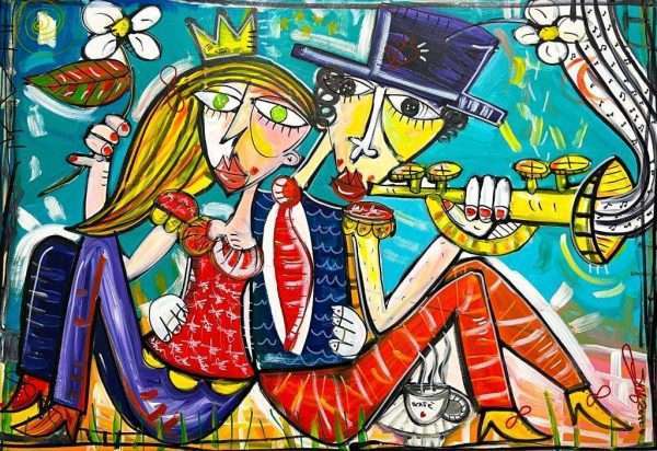 quadro moderno per arredare parete dietro il divano quadro allegro che trasmette felicità quadro con colori estivi accesi e vivaci