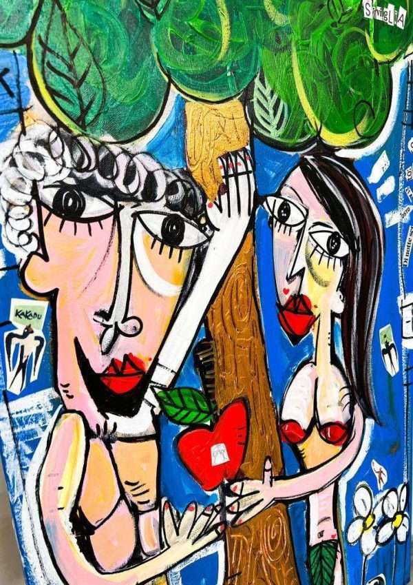 Peccato all'Italiana ritratto di Adamo ed Eva nel giardino Eden
