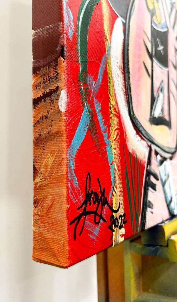 quadro moderno con colori forti e accesi colorato nei lati del telaio quadro moderno con colori forti e accesi colorato nei lati del telaio