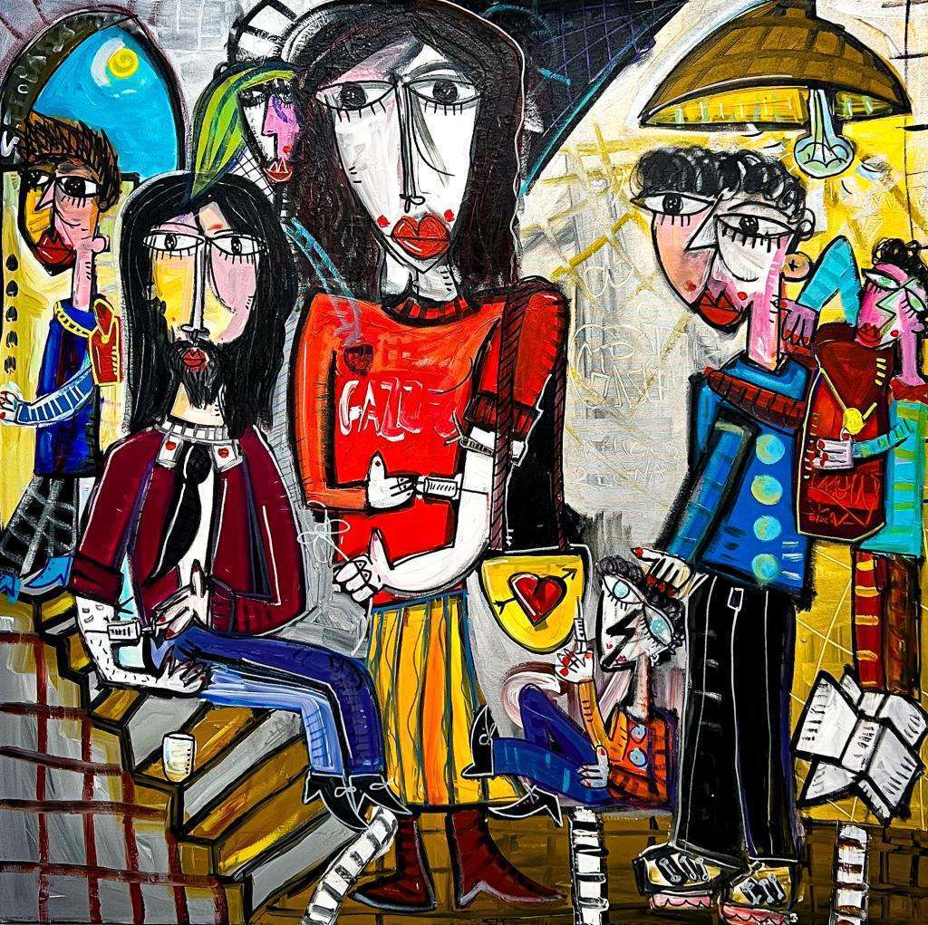 "Sottopassaggio a Mariconda" is modern figurative painting showing a childhood memory of the artist Alessandro Siviglia