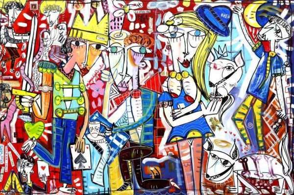 La Sfida del Re modernes Bild auf rotem Hintergrund