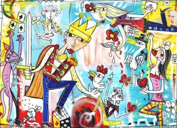 Dipinto moderno su tela 105x150 The Atomic King