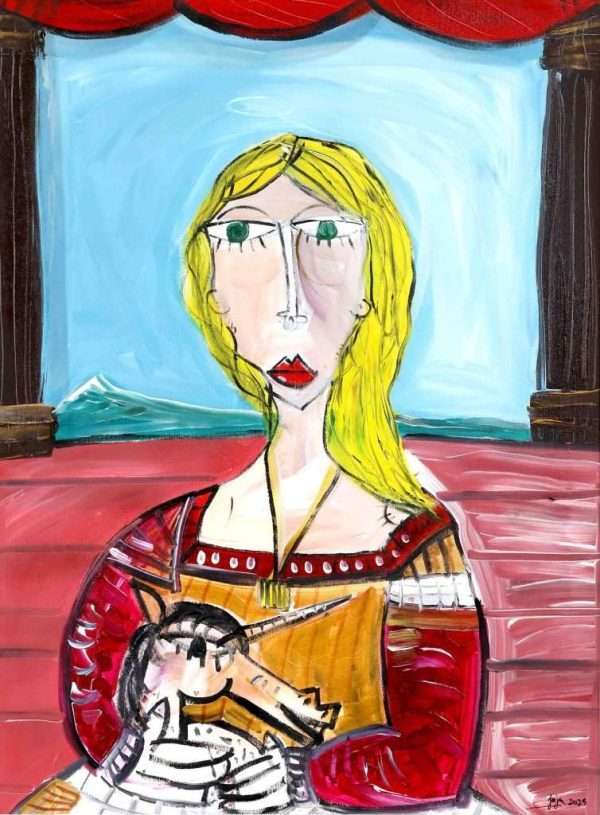 La Giovane Elisabeth 85x65 cm olio su tela ritratto donna