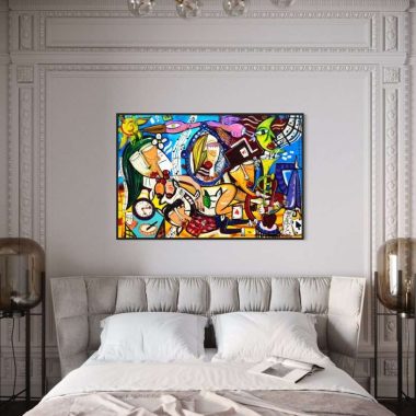 quadro figurativo con persone che dormano ideale per arredare la camera da letto.